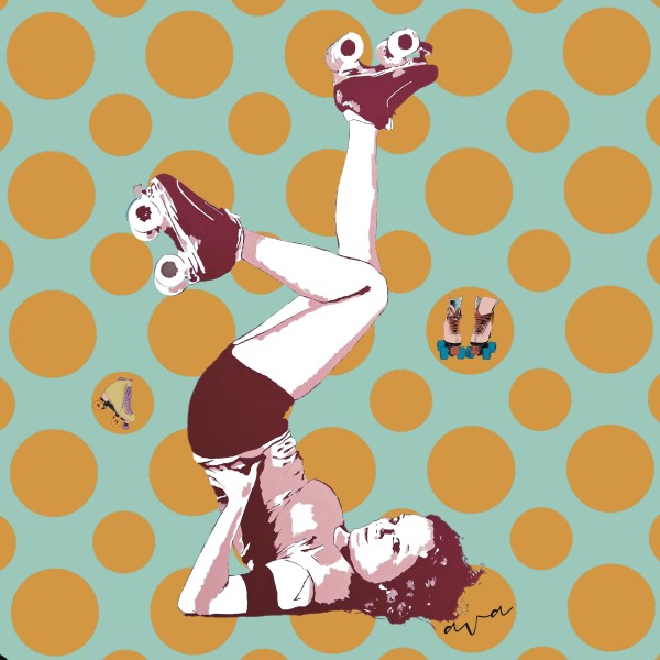 Roller Girl with Polka Dots - Limited Edition Print (150) by Alissa Van Atta