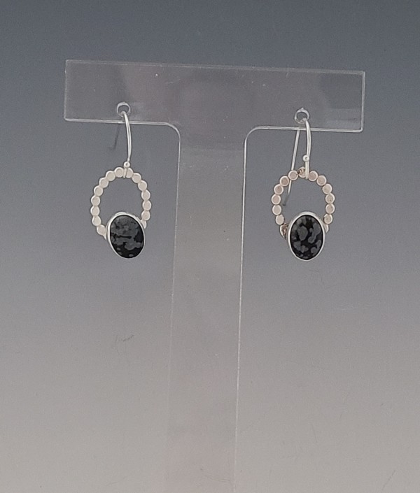 Snowflake Obsidian Earrings by Susan Baez