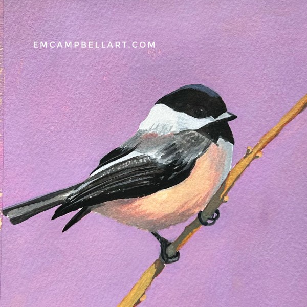 Grumpy Chickadee by Em Campbell