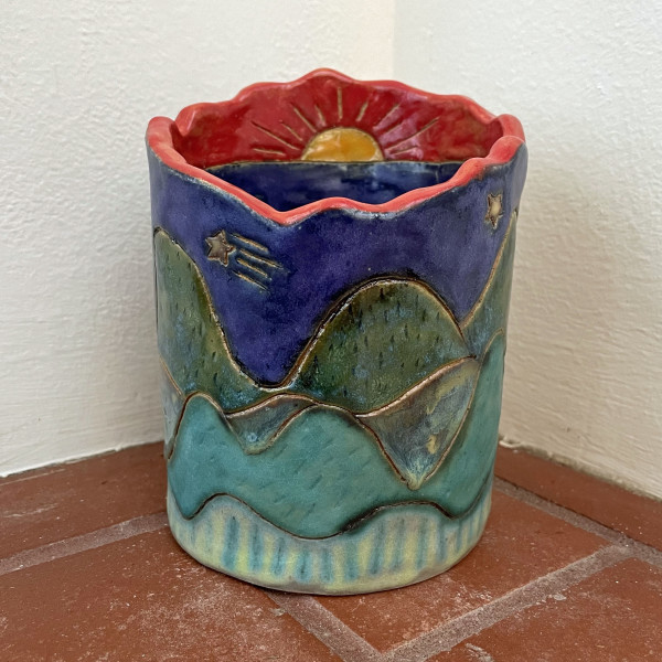 Sunset Landscape Vase by Nell Eakin