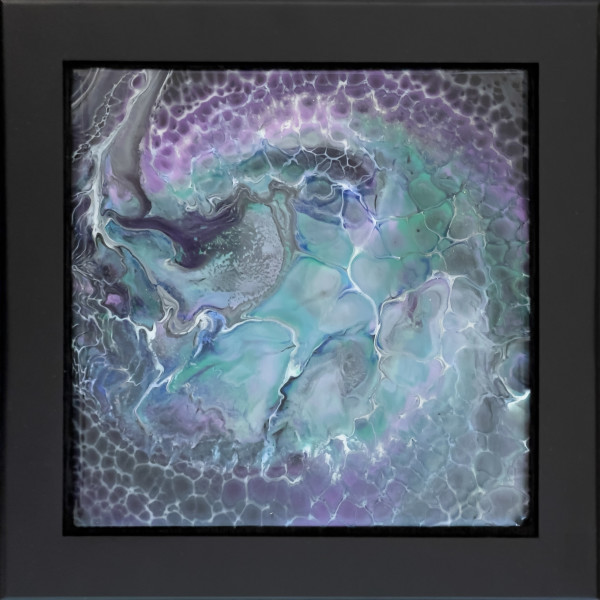 Fluid Art 7-3/4" Black Framed Tile by Sandy Miller