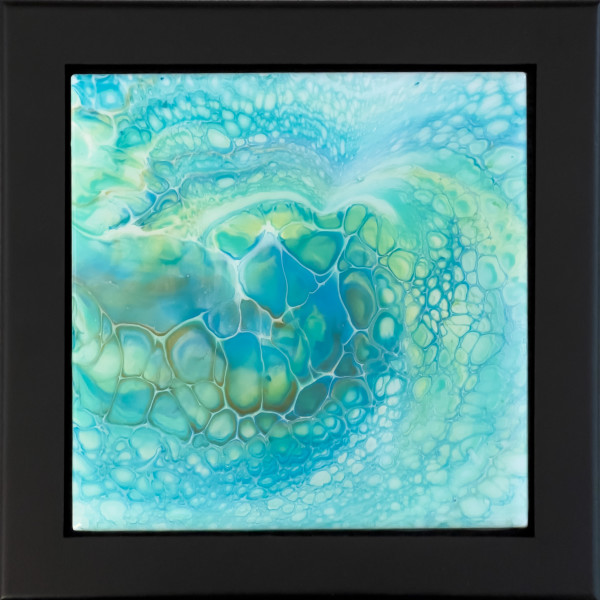 Fluid Art 7-3/4" Black Framed Tile by Sandy Miller