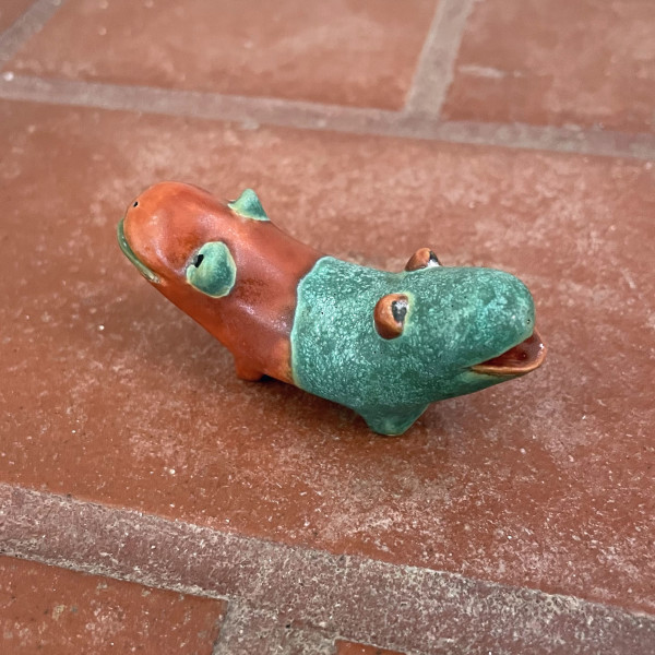 Double headed teeny Hippo by Nell Eakin