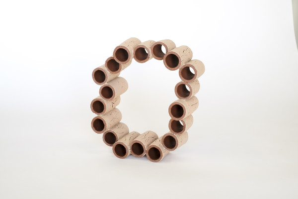 Terra Cotta Tubes with Cracked Slip by Ben Medansky