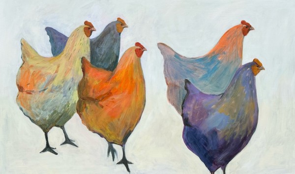 Hens Looking Forward by Laura Hudson