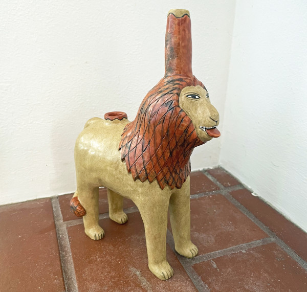 Sun Cat, a Lion Pipe by Nell Eakin