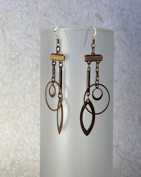 Geometric Chandelier Earrings by Luann Roberts Smith