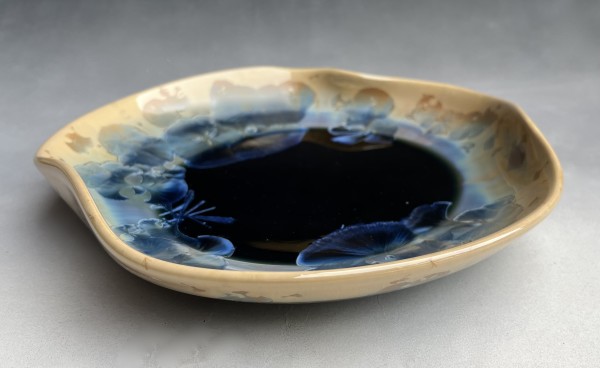 Turquoise and Brown Sculpture Plate by Nichole Vikdal