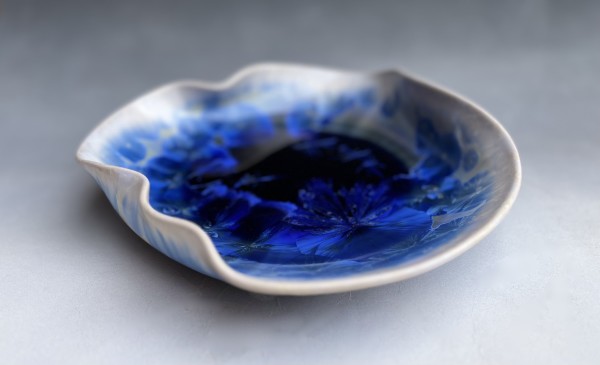 Blue and White Sculpture Plate by Nichole Vikdal