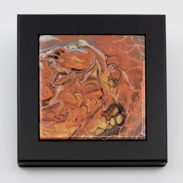 Fluid Art 6" Black Framed Tile by Sandy Miller