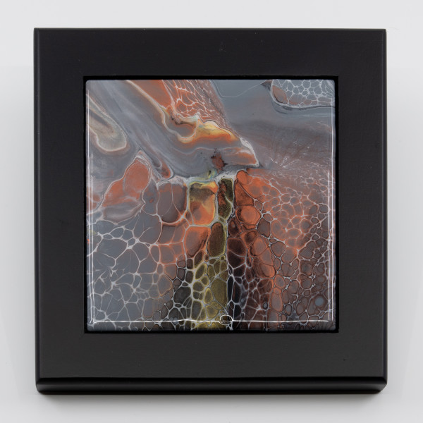 Fluid Art 6" Black Framed Tile by Sandy Miller