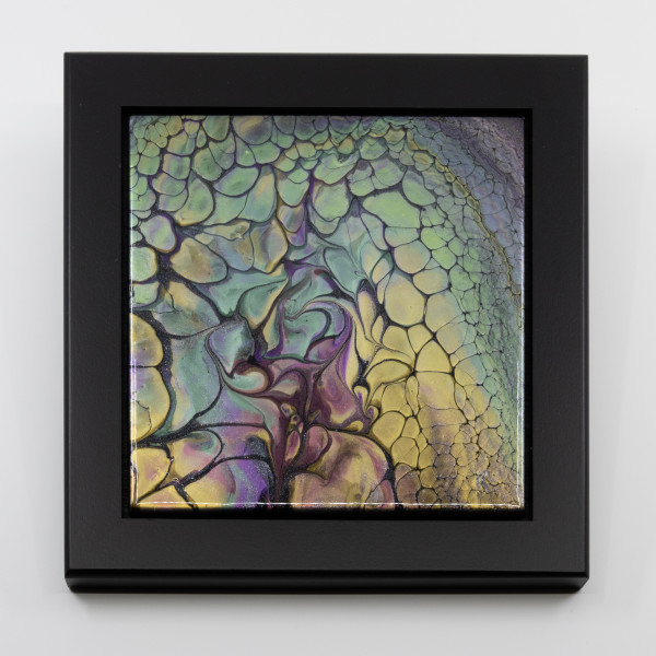 Fluid Art 7-3/4" Black Framed Tile by Sandy Miller