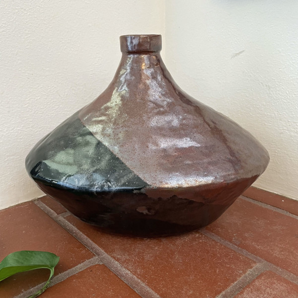 Red and Black Oval Vase #3 by Nell Eakin