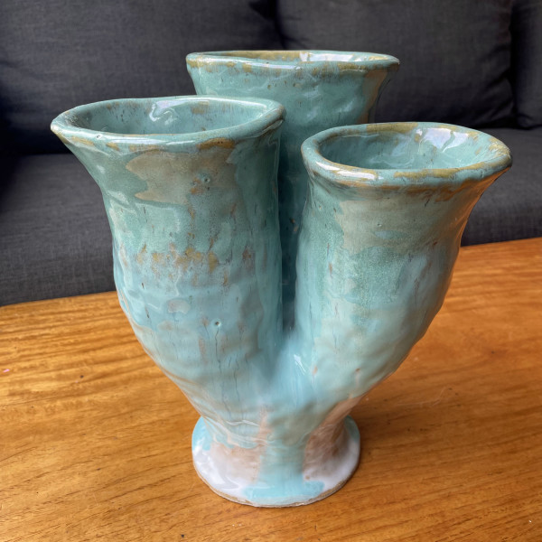 Triple Vase in Blue by Nell Eakin