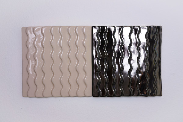 Wall Ripples (Metallic & White) by James Barela